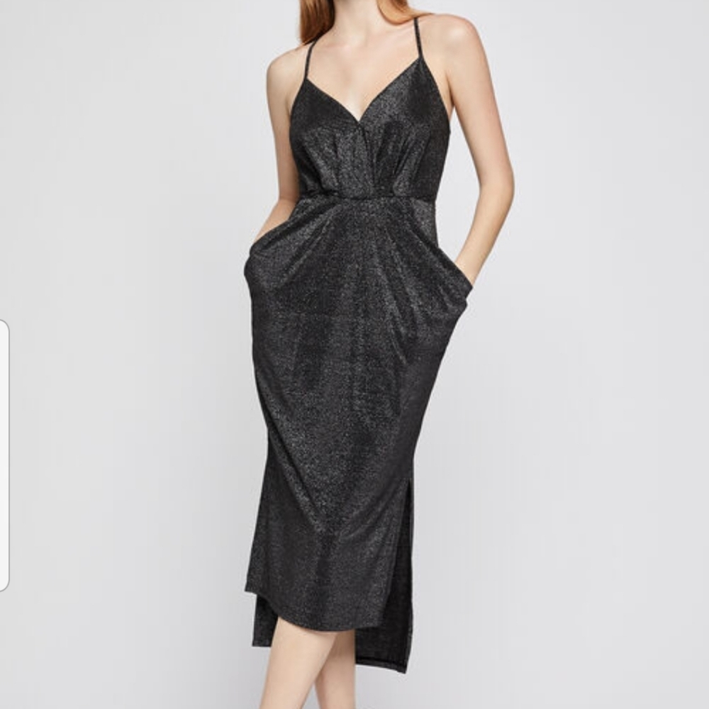 ‼Bcbgeneration Sleeveless Metallic Dress w POCKETS
